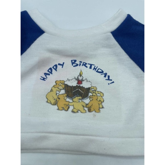 Build A Bear Happy Birthday T-shirt Balloon Party Blower Blue Sleeves - Picture 3 of 5